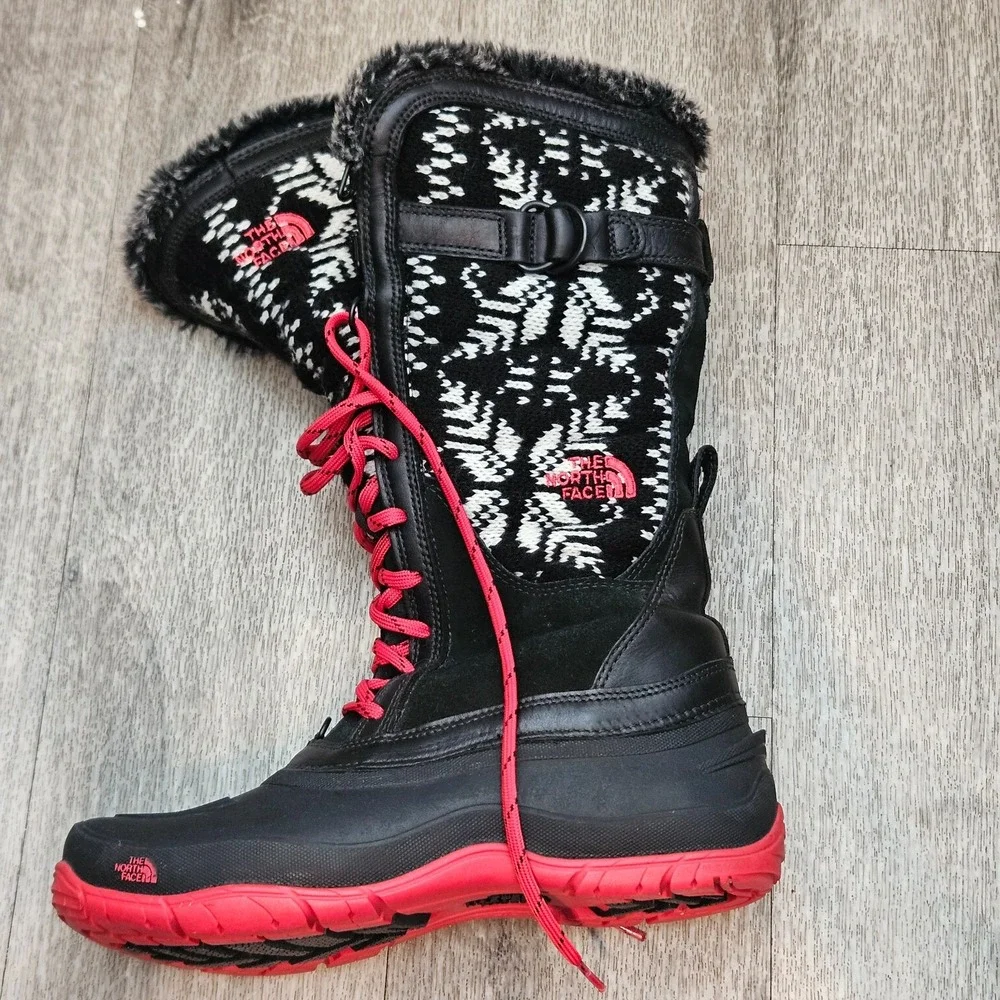 The North Face Shellista Black and Pink Tall Insulated Snow Boots Women's 8.5US